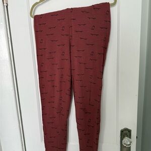 Kate Quinn Red Textured Leggings